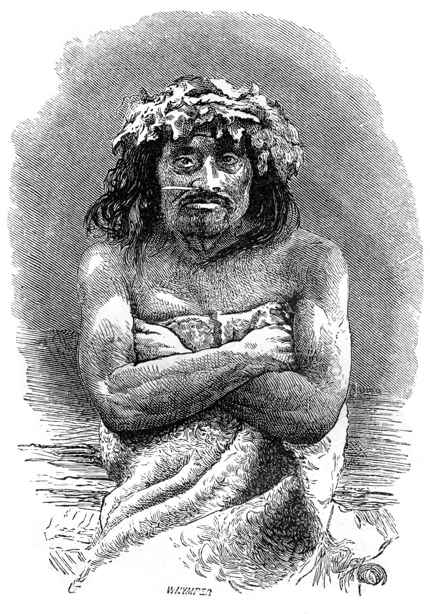 Indigenous Person of Vancouver Island, British Columbia by Whymper