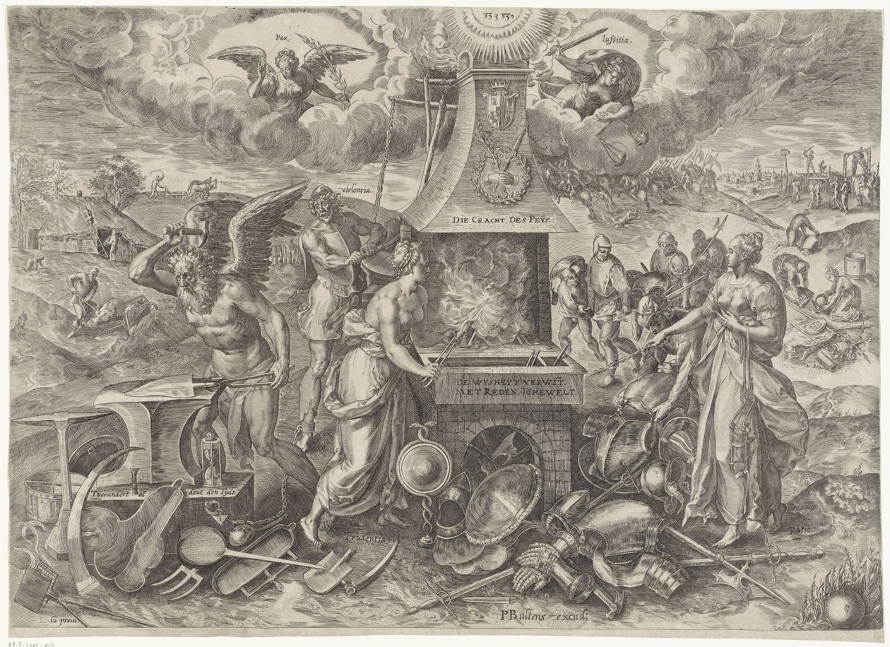 The Power of Peace, 1577 (title on object) Allegories on the Renewed Period of Peace in the Netherlands (series title) by Wierix