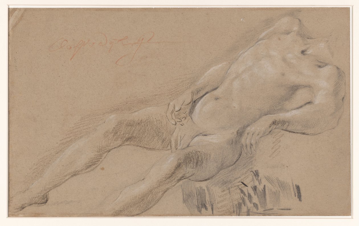 Study of a Reclining Male Nude, Headless by Wijbrant Oosterdijk