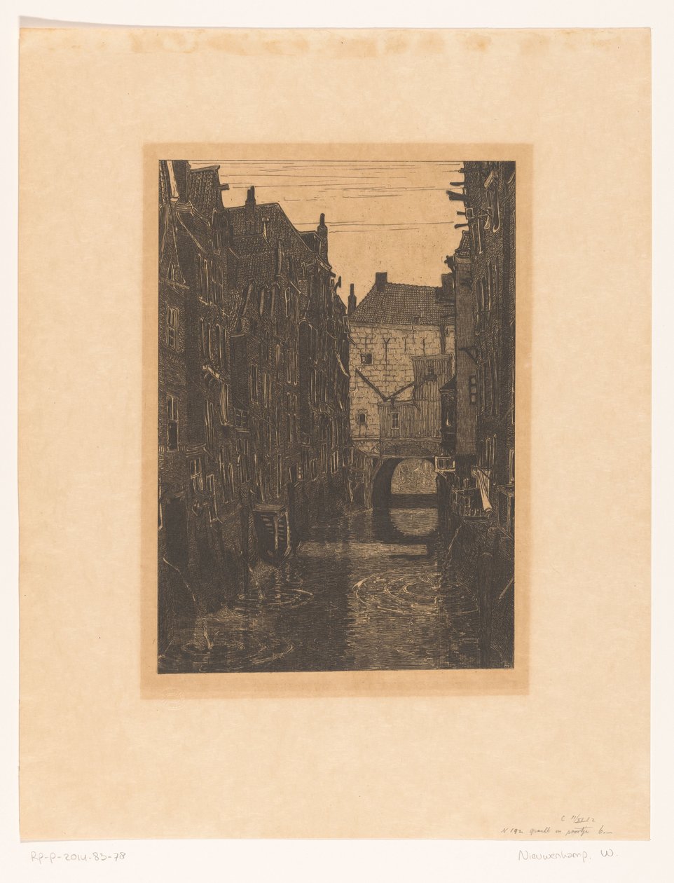 Houses on the Voorstraatshaven in Dordrecht Dordrecht, six etchings by W.O.J. Nieuwenkamp and J.M. Graadt van Roggen (original series title) by Wijnand Otto Jan Nieuwenkamp