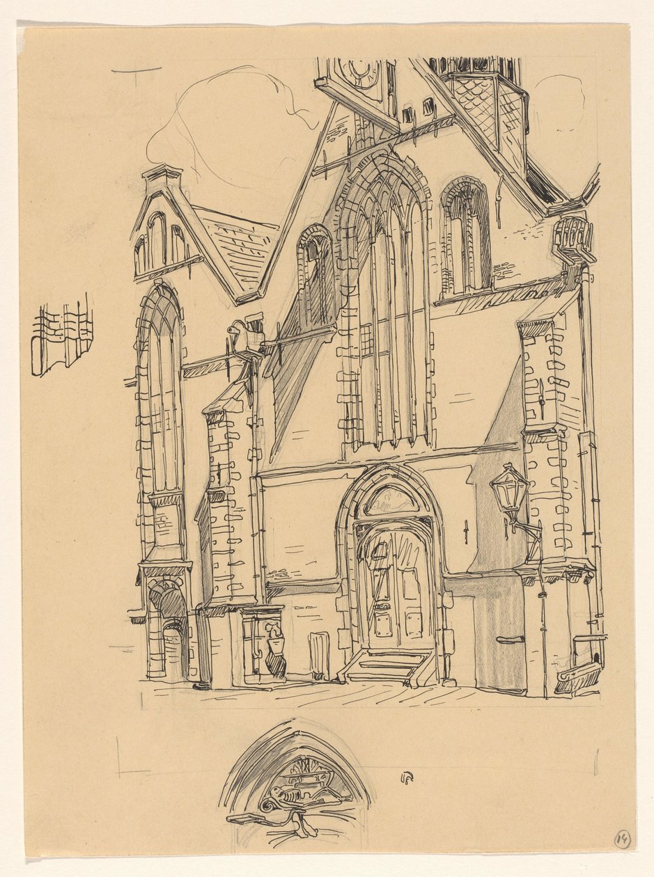 Western Facade of the Noorderkerk in Hoorn by Wijnand Otto Jan Nieuwenkamp