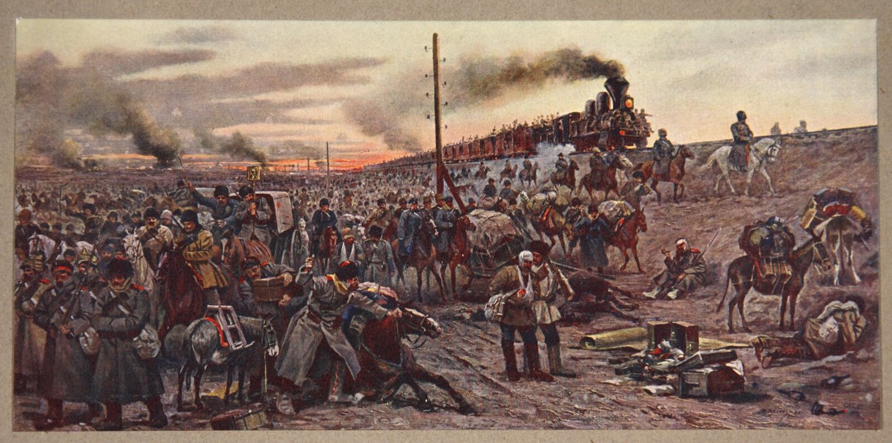 After the Battle of Moukden, en Route for Theline, Illustration from 