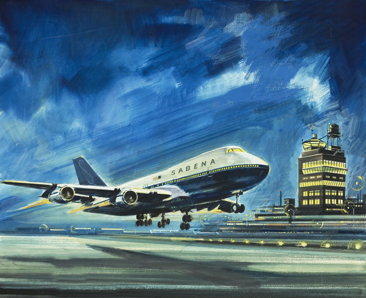 Sabena. Passenger Aircraft by Wilf (20th century) Hardy