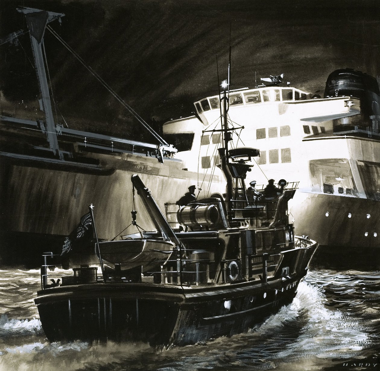 The British Way of Life: Revenue cutters of the British coastguard by Wilf (20th century) Hardy