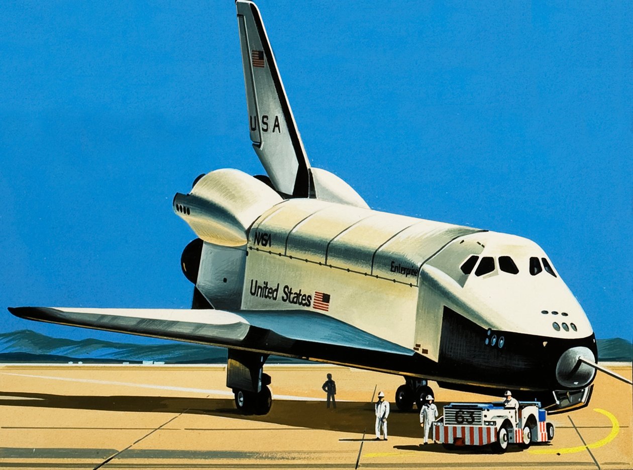 The Space Shuttle by Wilf (20th century) Hardy