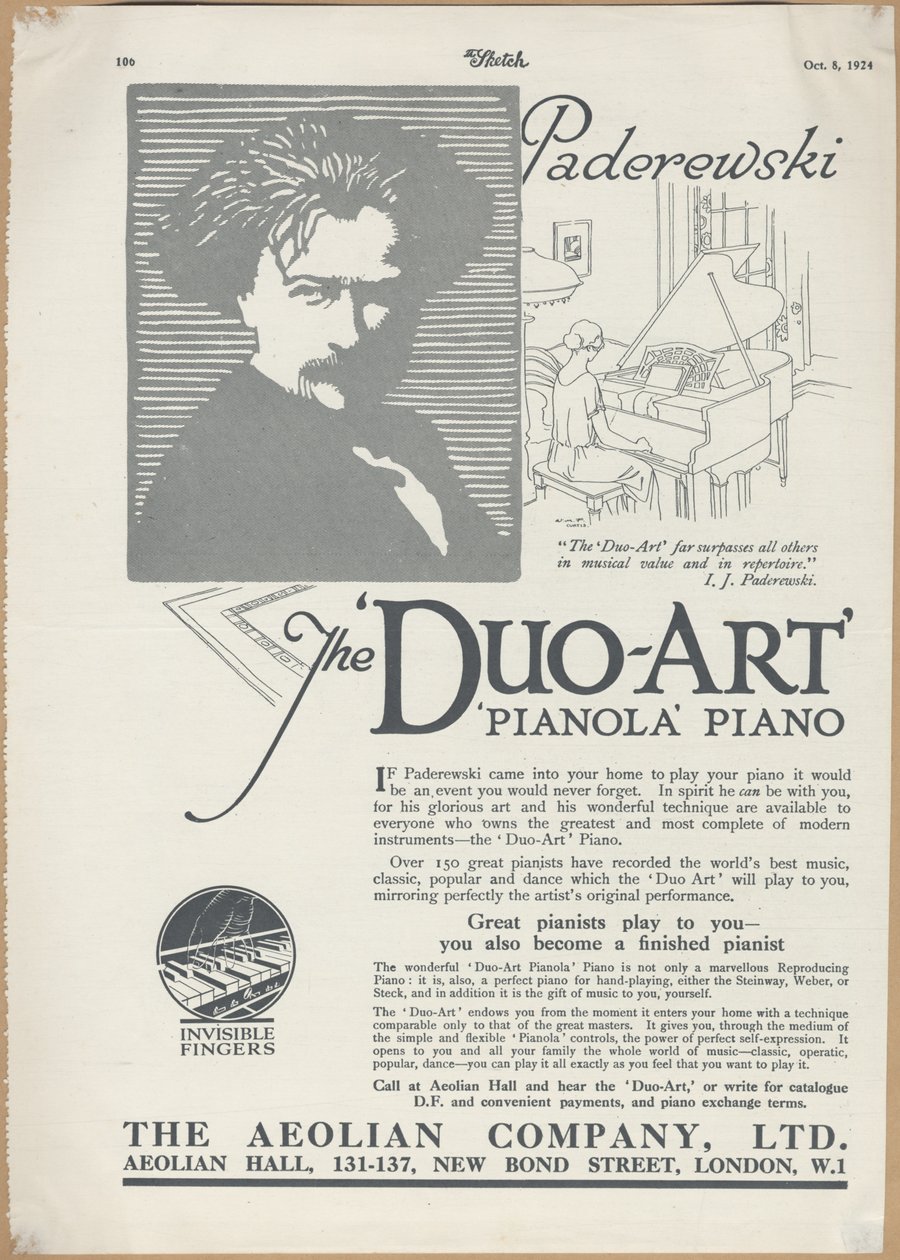 Aeolian Company Pianolas by Wilfred Fryer