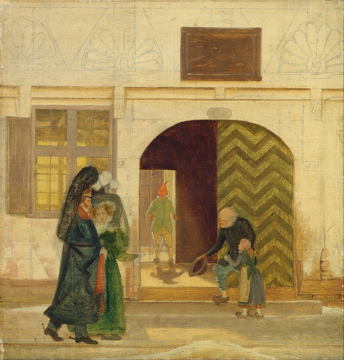 Outside the Odense Poorhouse by Wilhelm Bendz