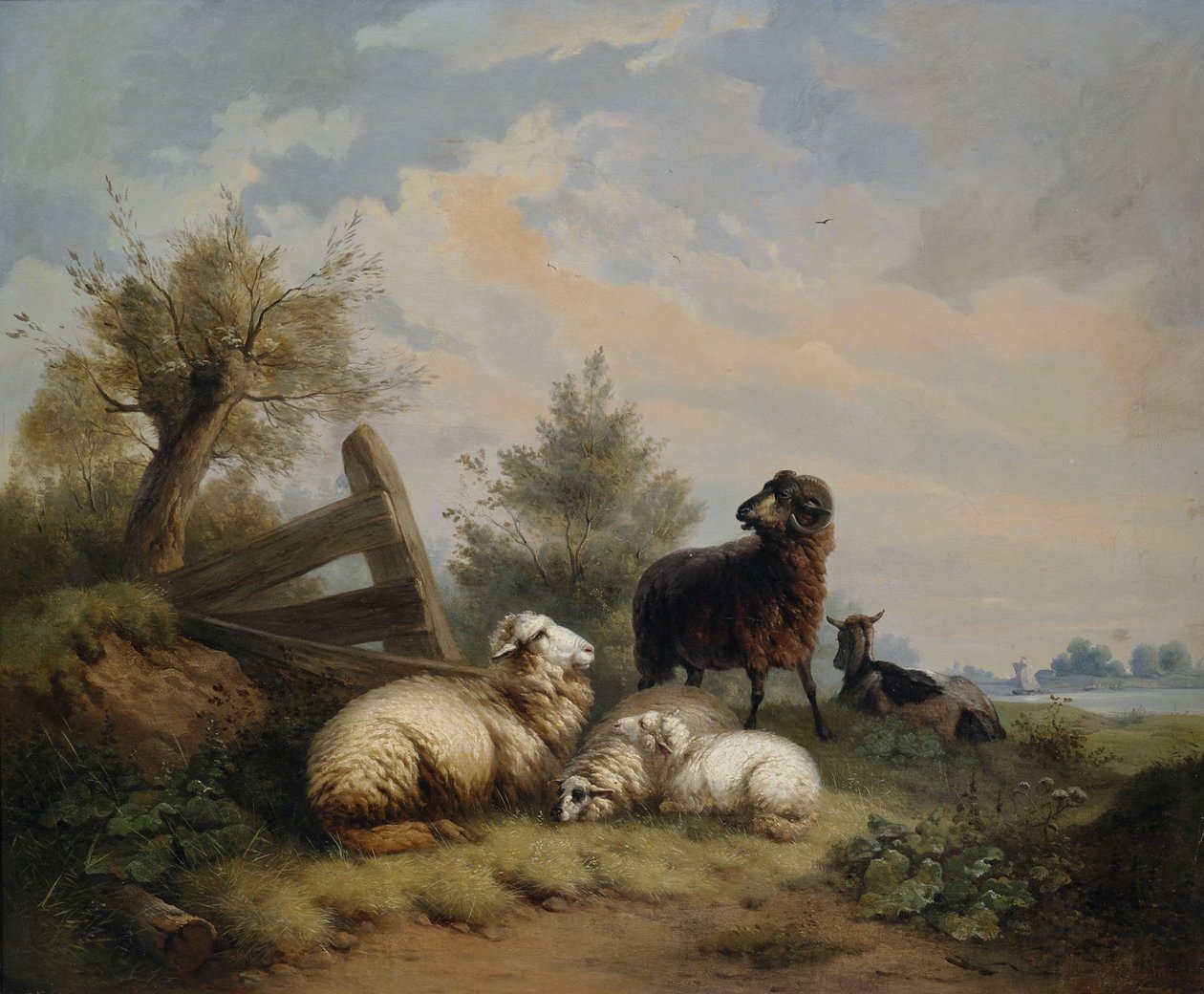 Sheep, Ram, and Goat at the Gate by Wilhelm Melchior