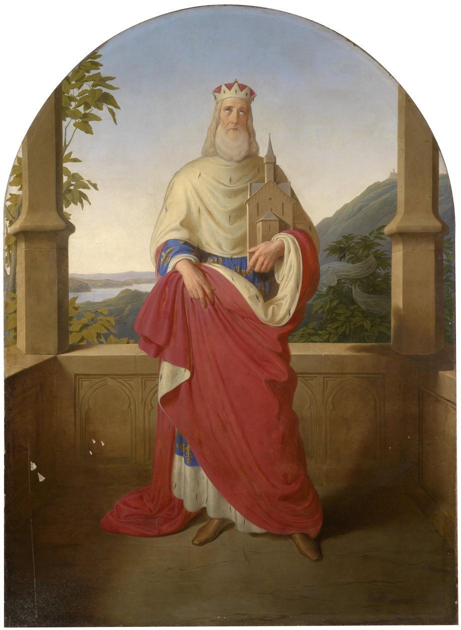 Saint Leopold in Front of a Danube View and the Leopoldsberg in the Background, by Wilhelm August Rieder by Wilhelm August Rieder