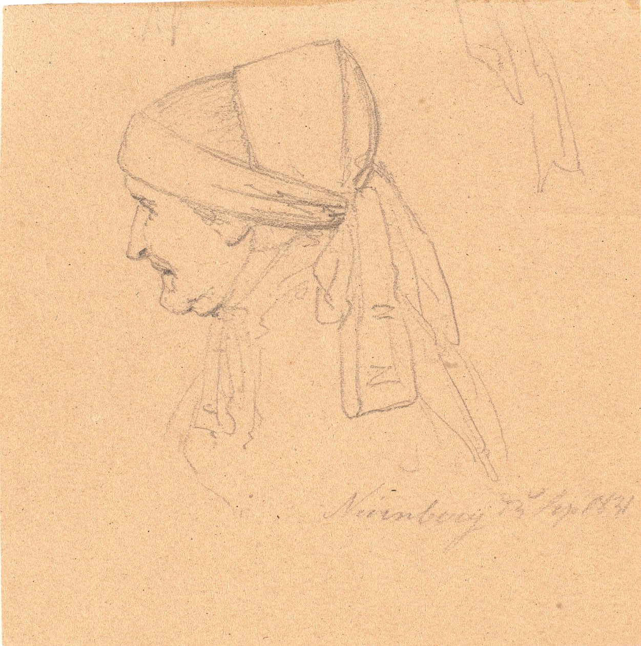 Head of an Old Woman. Profile to the Left by Wilhelm Bendz