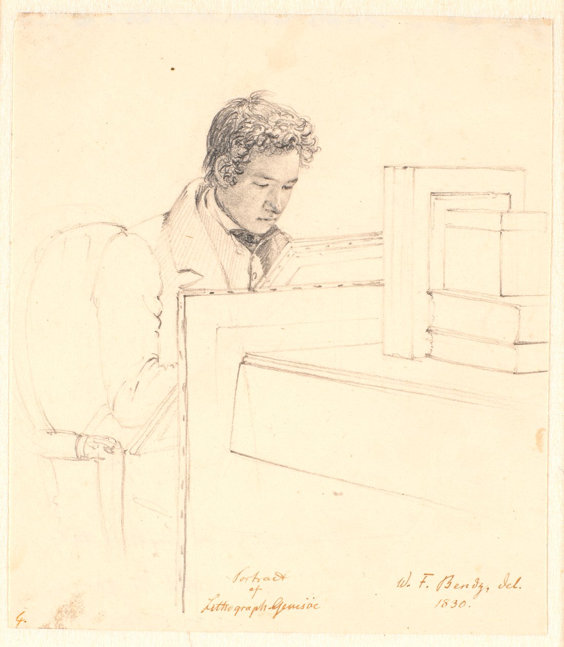 Portrait of the Lithographer Peter Gemzøe by Wilhelm Bendz