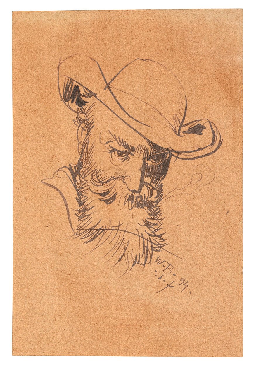 Self-Portrait With Hat by Wilhelm Busch