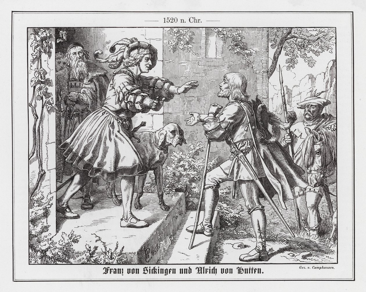 Franz von Sickingen Greeting Ulrich von Hutten by Wilhelm Camphausen