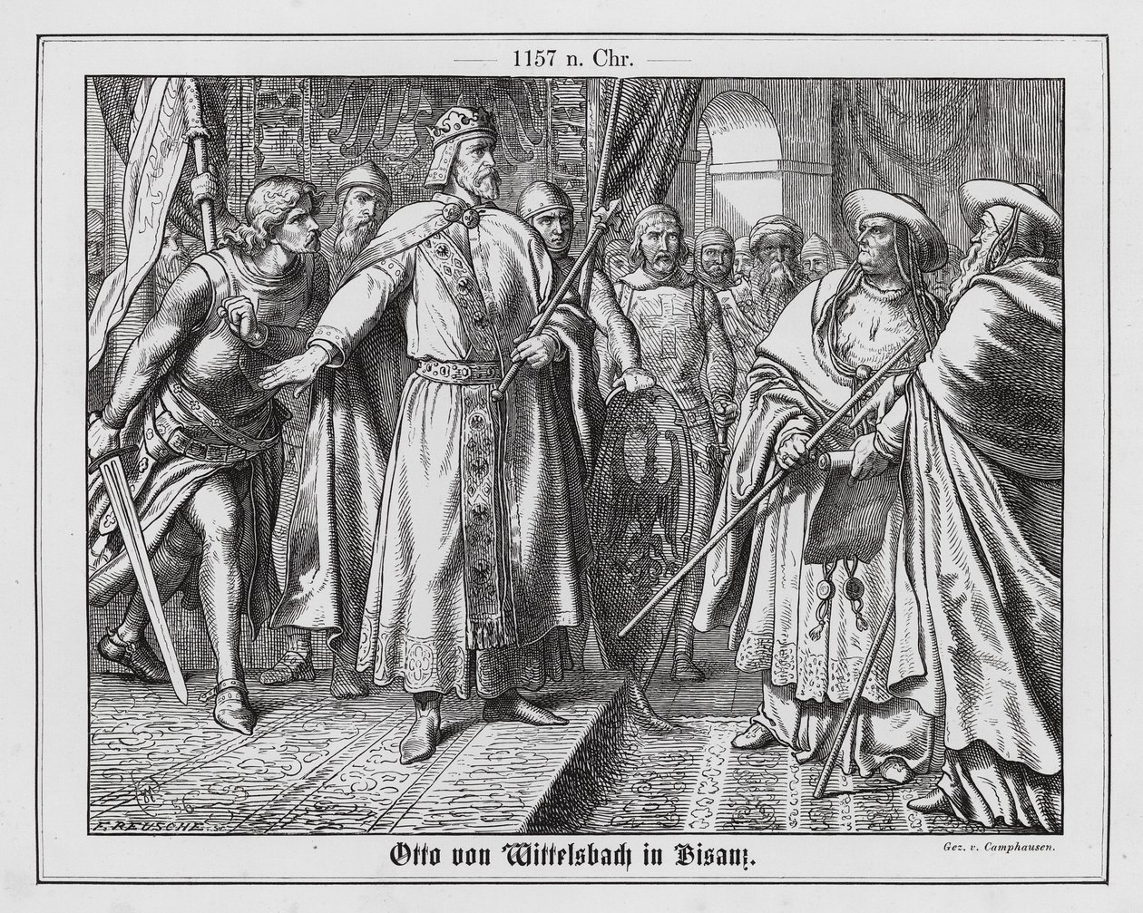 The Holy Roman Emperor Frederick I Restraining Otto of Wittelsbach from Attacking the Papal Legate, Besancon by Wilhelm Camphausen