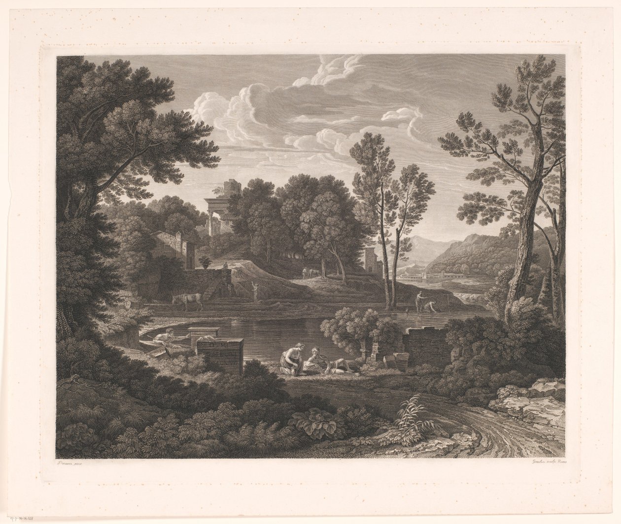 Arcadian Landscape with Tomb Monuments by Wilhelm Friedrich Gmelin