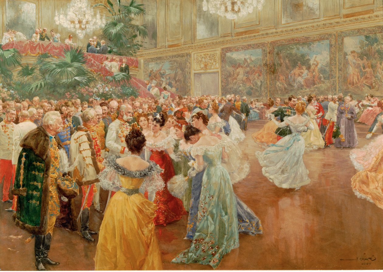 Courtball in the Redoutensaele, Imperial Palace, Vienna by Wilhelm Gause