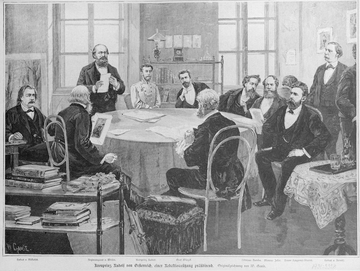 Crown Prince Rudolf at an Editorial Meeting by Wilhelm Gause
