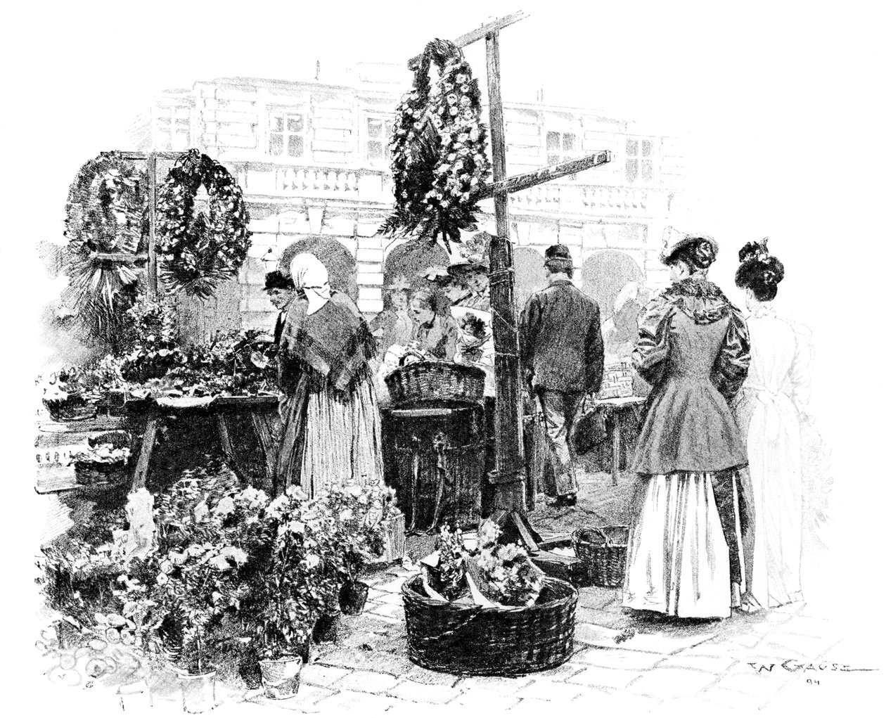 The Flower Market by Wilhelm Gause