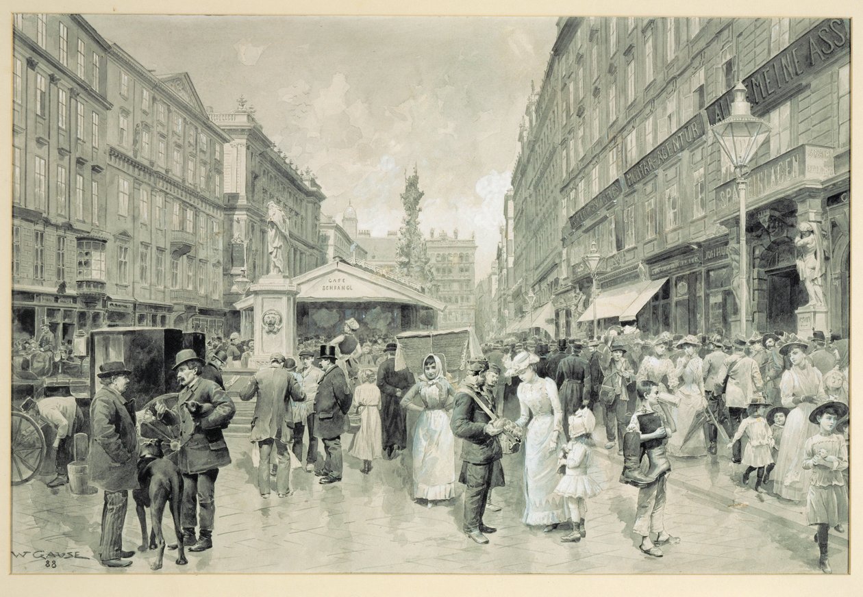 The Graben, Central Square in Downtown Vienna by Wilhelm Gause