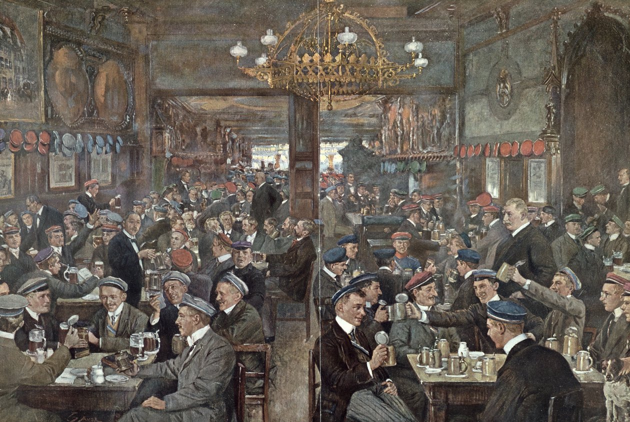The Student Brasserie of the Thuringer Hof in Leipzig, c.1900 by Wilhelm Gause