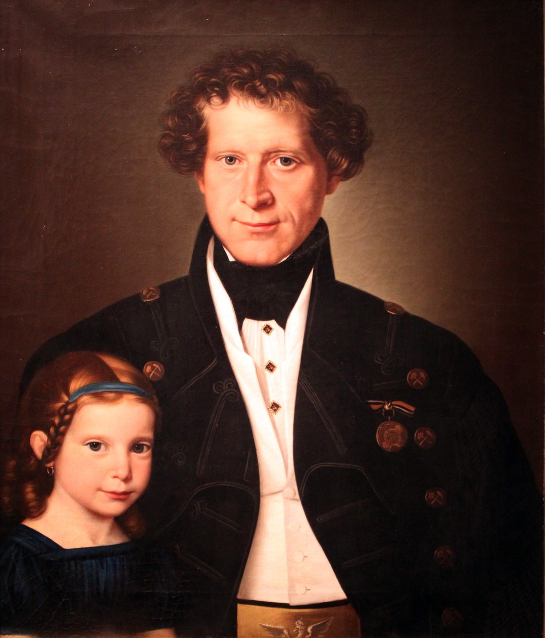Smelting master Ferdinand Zimmermann with his daughter Marie by Wilhelm Gottfried Bauer
