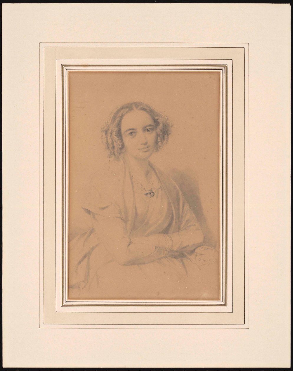 Portrait of the composer Fanny Hensel née Mendelssohn by Wilhelm Hensel