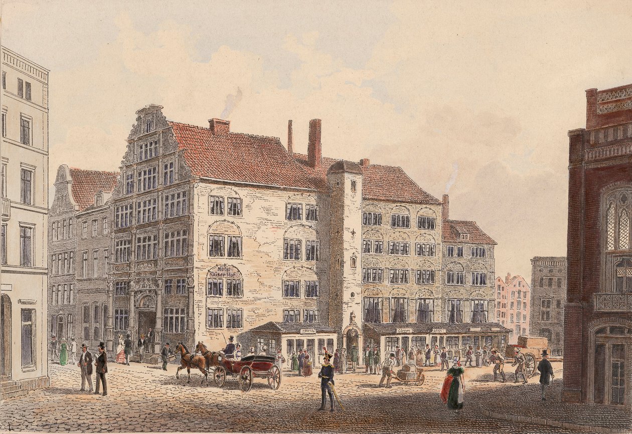 Hamburg 1845 Kaiserhof Hotel - Side View by WIlhelm Heuer
