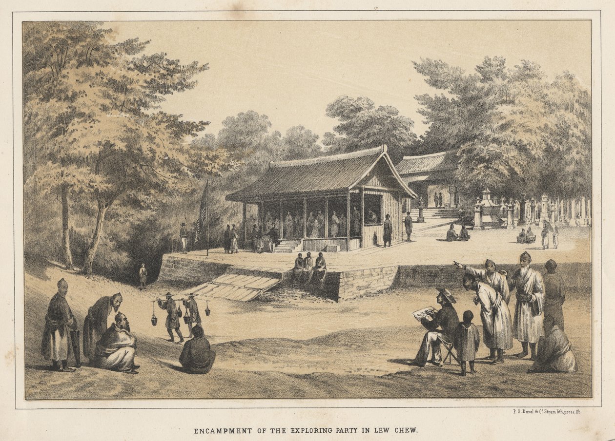 Encampment of the Exploring Party in Lew Chew, 1855 by Wilhelm Joseph Heine