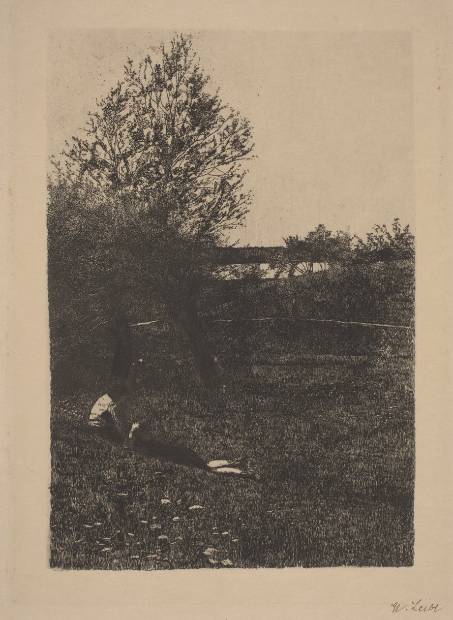 Meadow with Children by Wilhelm Maria Hubertus Leibl