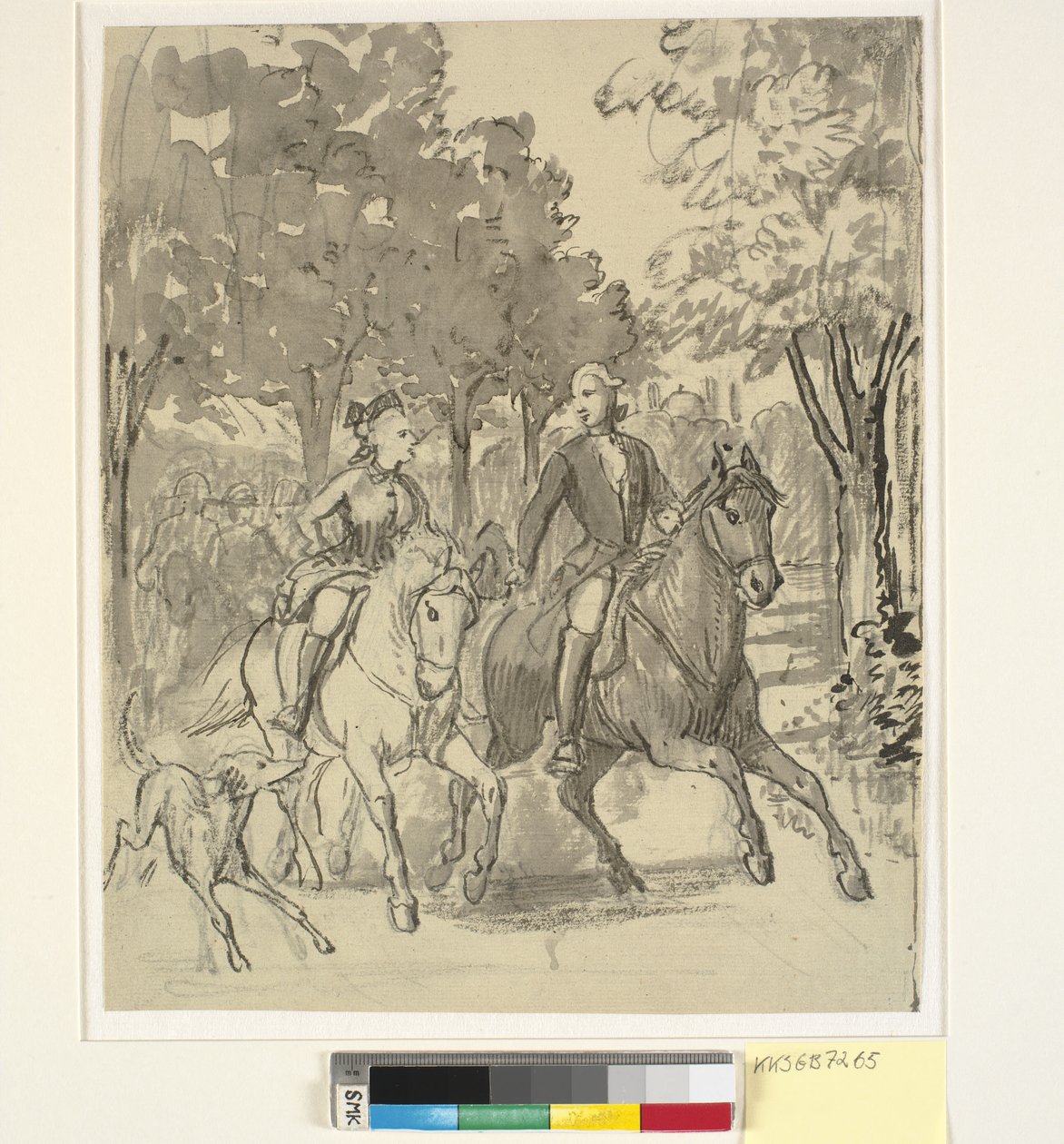 Caroline Mathilde and Struensee Riding at Hørsholm by Wilhelm Marstrand