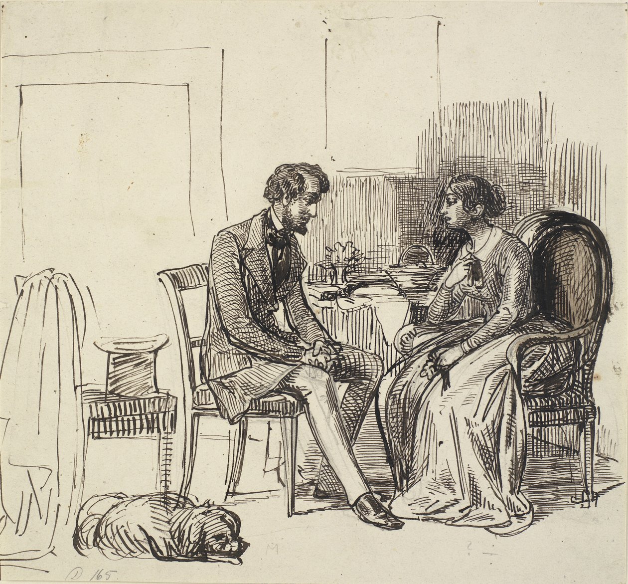 A Gentleman Visiting a Young Lady by Wilhelm Marstrand