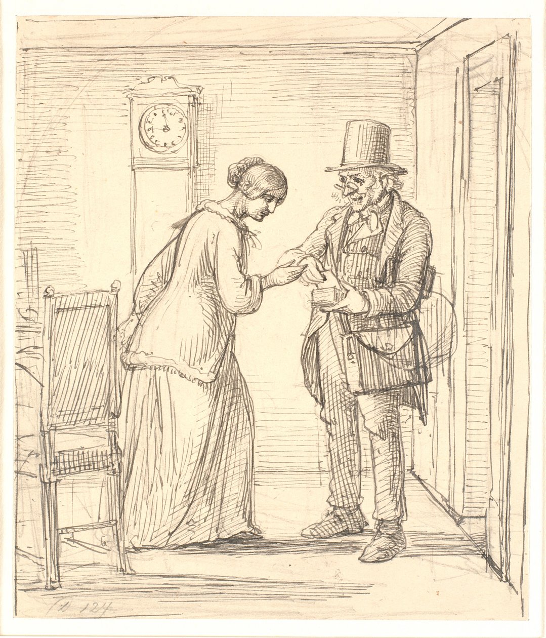 A Young Lady Receives a Letter from the Postman by Wilhelm Marstrand