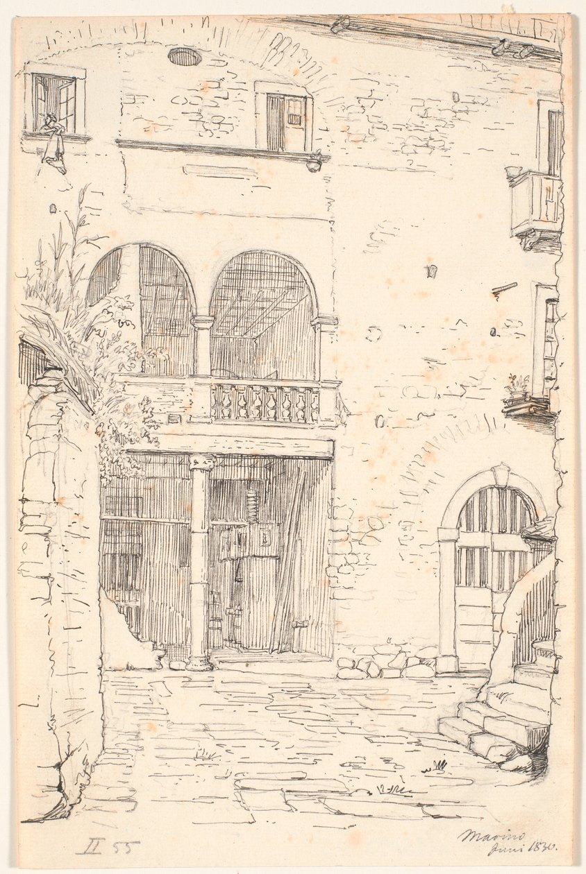 Courtyard with Part of a Colonnade by Wilhelm Marstrand