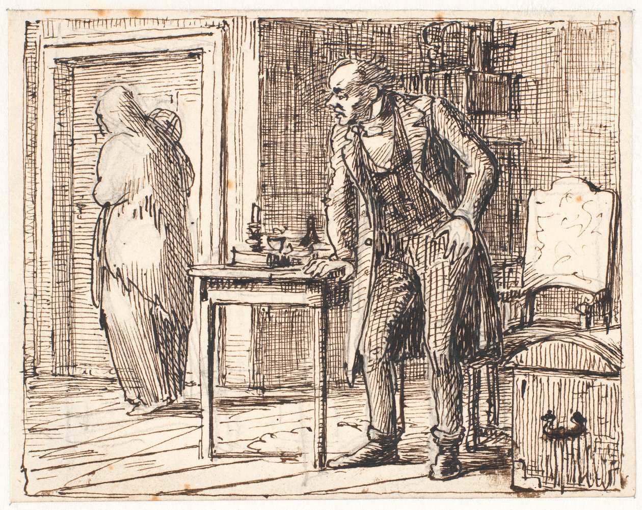 The Miser and the Poor Woman by Wilhelm Marstrand