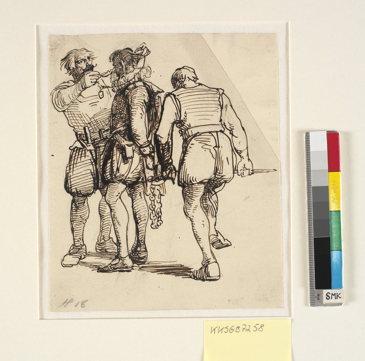Group with Rosenkrantz on the Right in the Above-mentioned Drawing by Wilhelm Marstrand