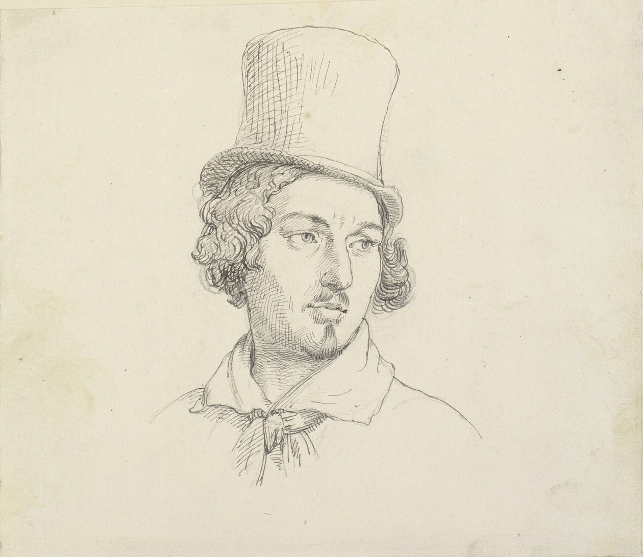 Head of a Man with a High Hat by Wilhelm Marstrand