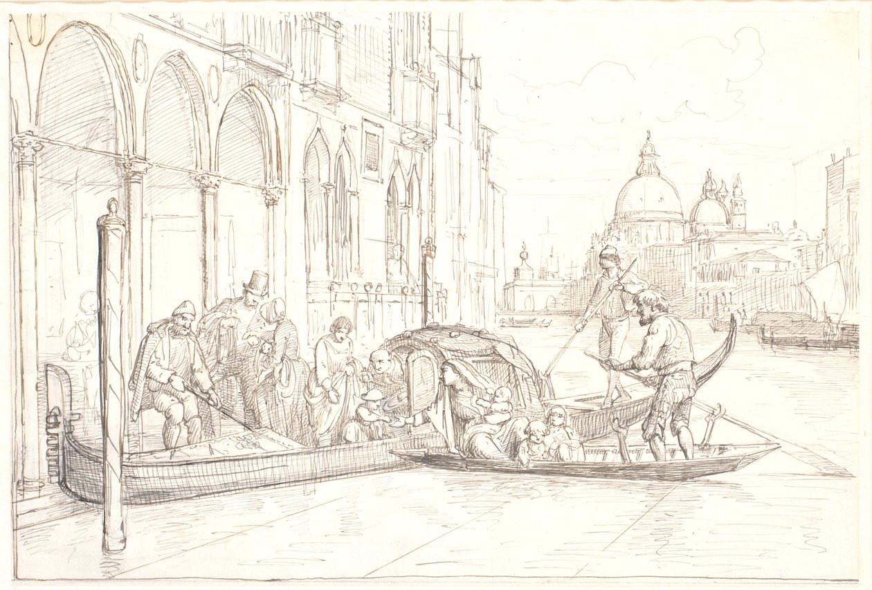 Landing at the Grand Canal in Venice by Wilhelm Marstrand