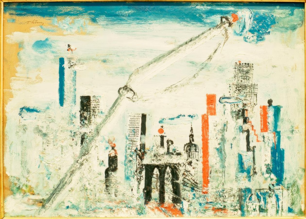 New York, Manhattan with Crane by Wilhelm Thöny