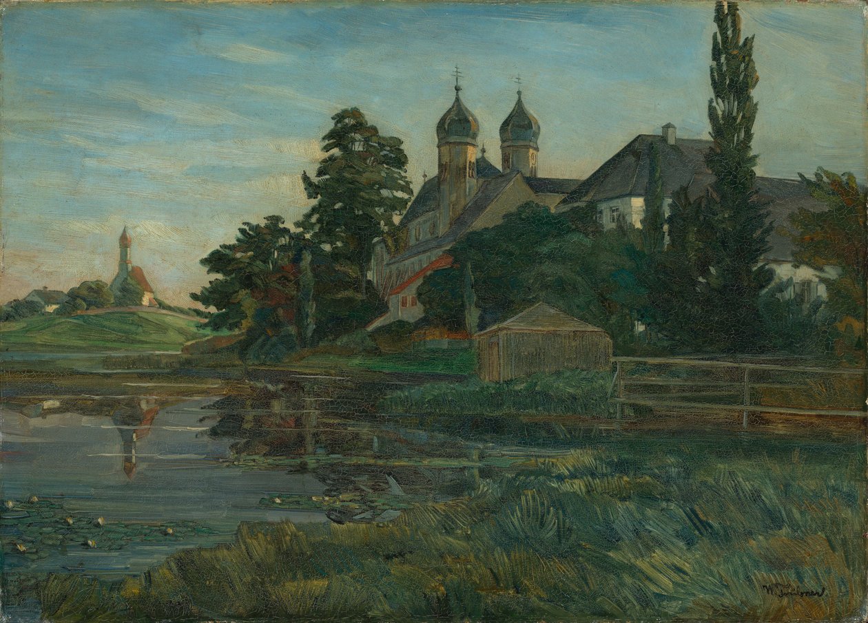 View of Seeon Abbey by Wilhelm Trübner