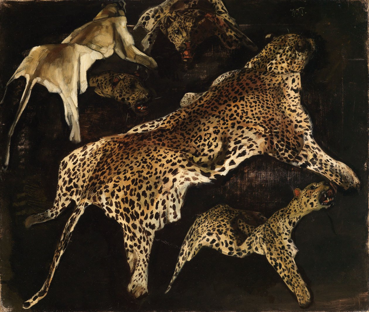 Leopard Skins by Wilhelm Trübner
