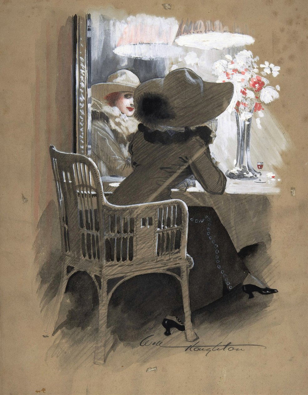 Portrait of a Woman Seated at a Table by Will Houghton