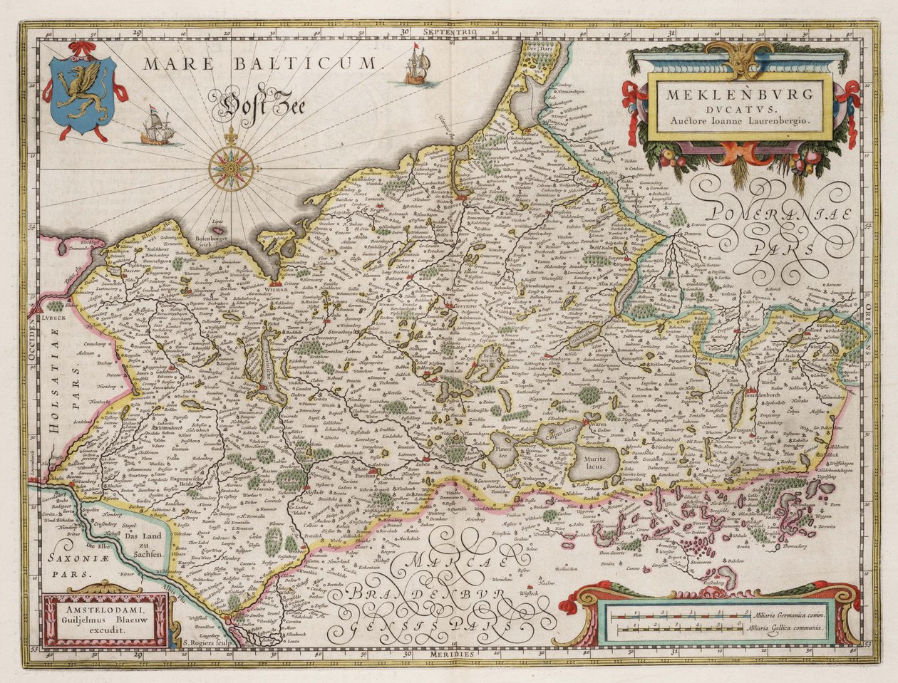 Duchy of Mecklenburg by Willem Janszoon Blaeu