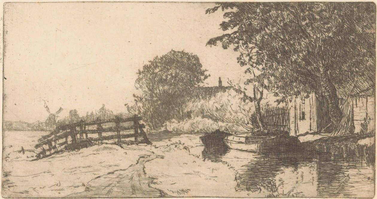 House by the Water in Binckhorst, The Hague by Willem Adrianus Grondhout (signed by artist)