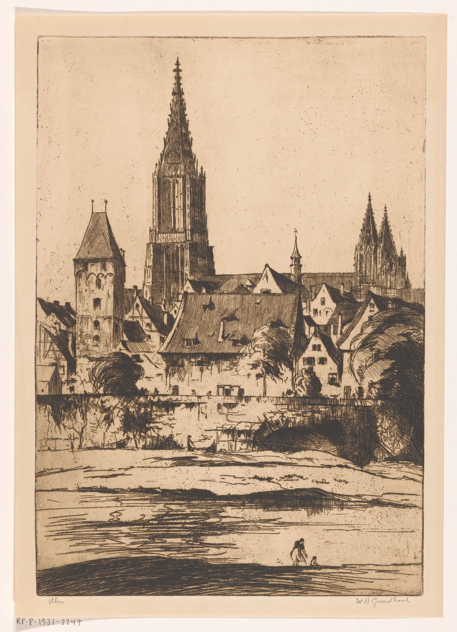 Ulm by Willem Adrianus Grondhout (signed by artist)