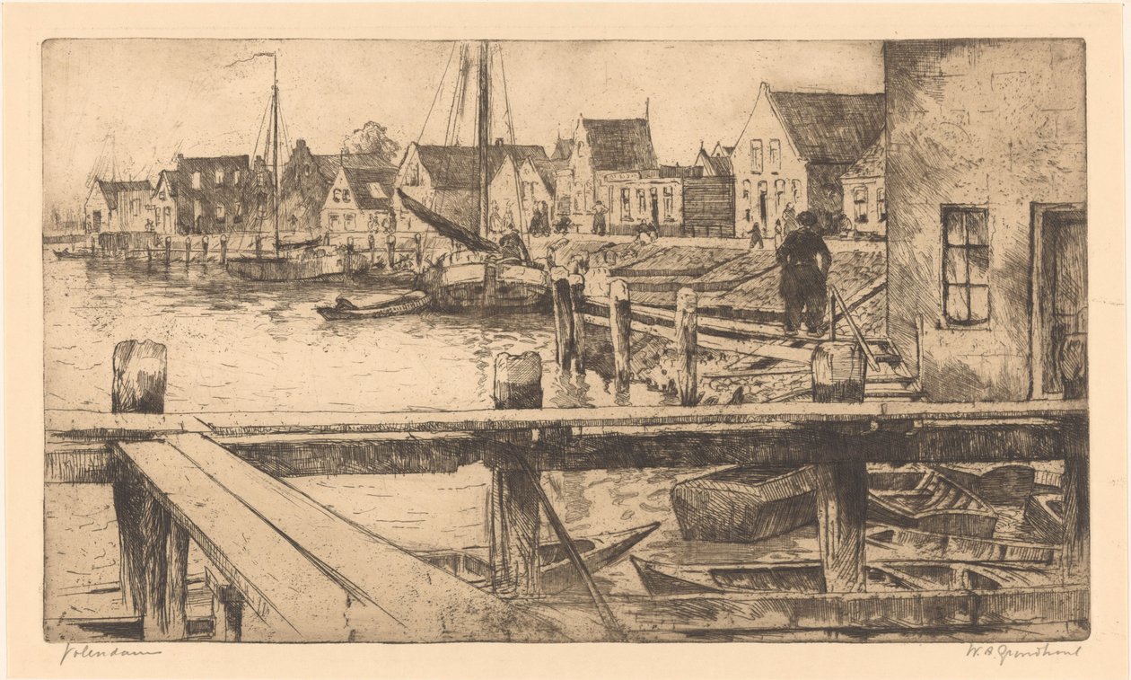 Volendam by Willem Adrianus Grondhout (signed by artist)