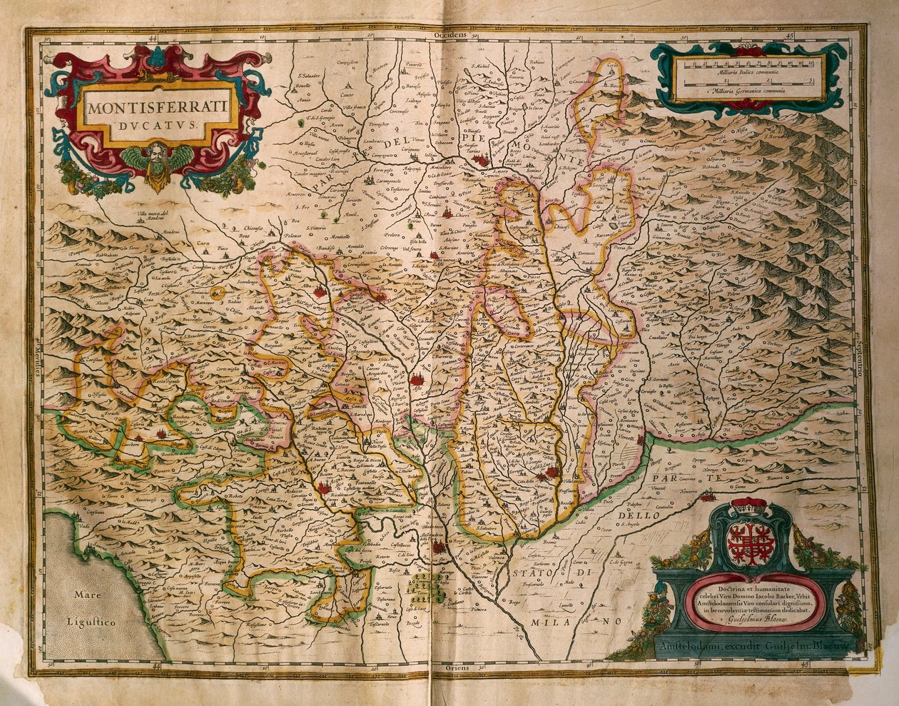 Map of Duchy of Monferrato from Regionum Italiae by Willem Blaeu by Willem Blaeu
