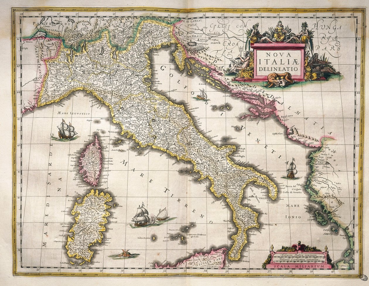 Map of Italy, from Theatrum Orbis Terrarum by Willem Blaeu, Amsterdam by Willem Blaeu