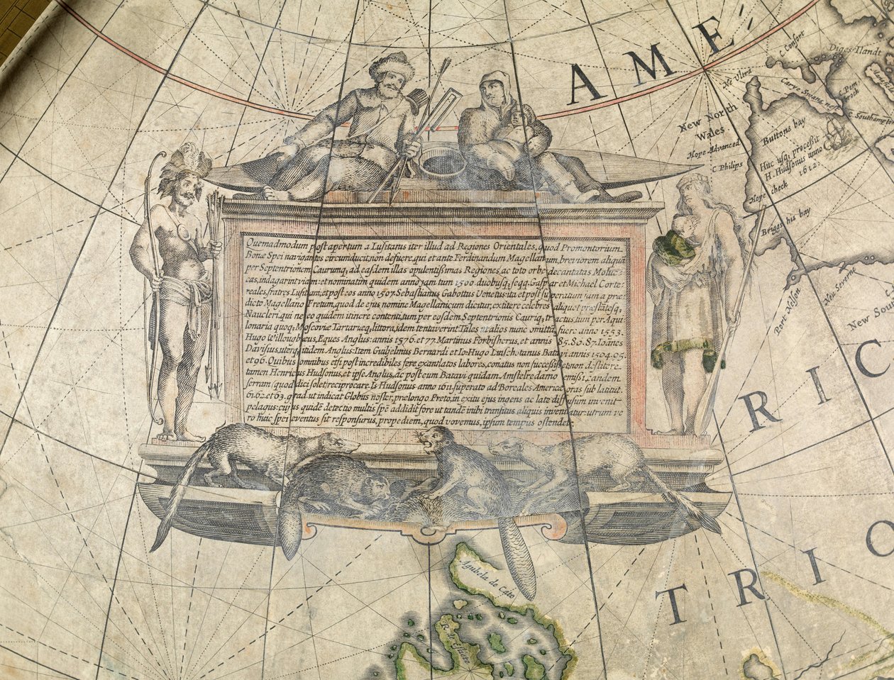 Terrestrial floor globe, (detail) by Willem Blaeu