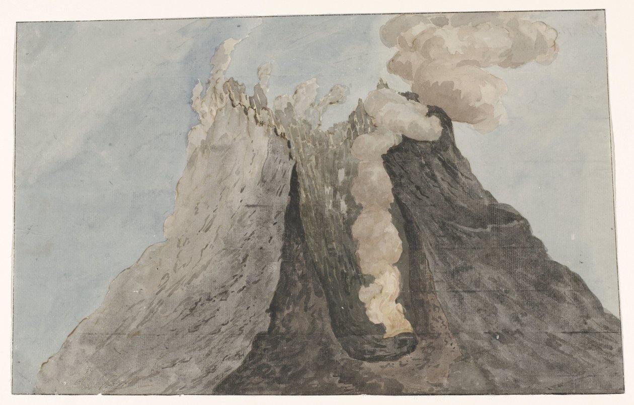 Interior View of the Crater of Etna (Voyage en Italie, en Sicile et à Malte - 1778) by Willem Carel Dierkens