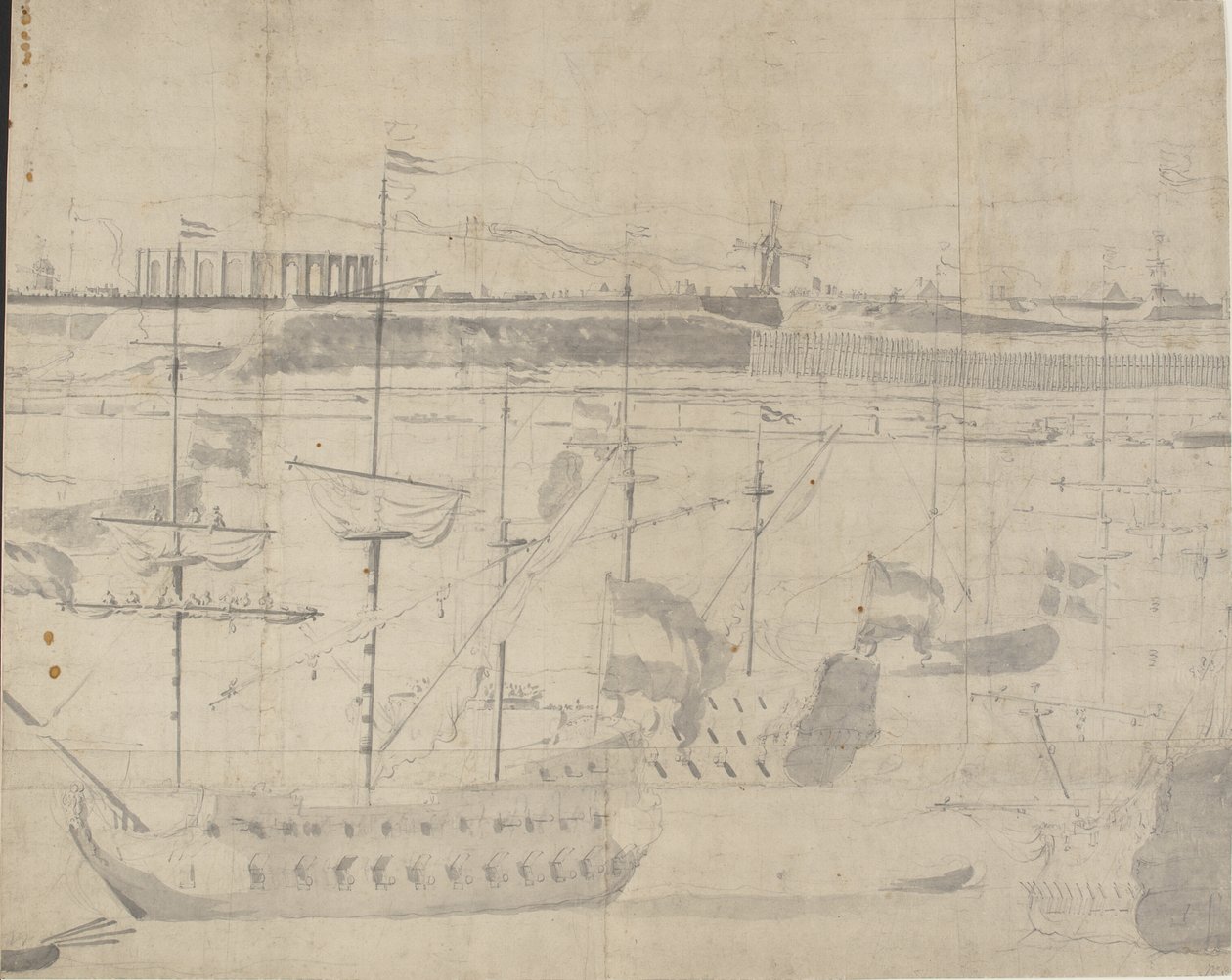 The Dutch Fleet at Copenhagen Road 1658 by Willem I van de Velde